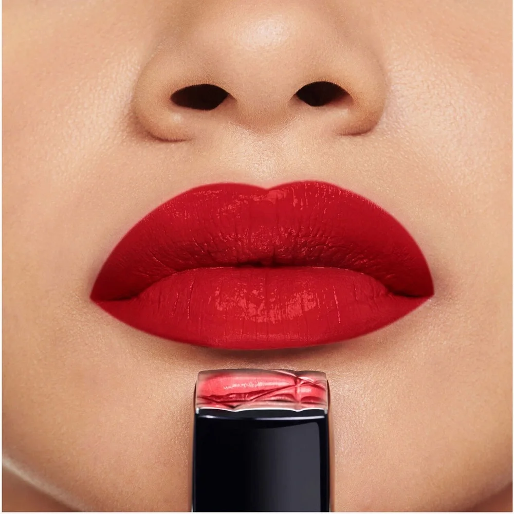 Dior Lipstick Satin 999 Red Long Wear Made In France Floral Lip Care Couture